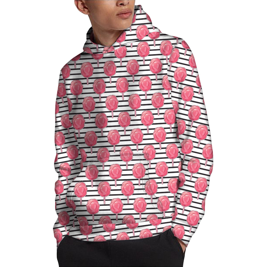 Cotton Candy Striped Pattern Print Pullover Hoodie