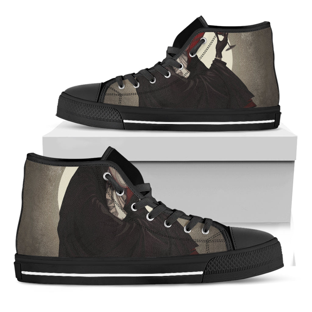 Count Dracula Print Black High Top Shoes