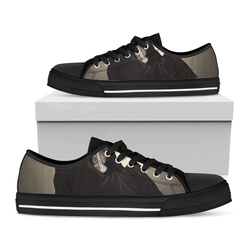 Count Dracula Print Black Low Top Shoes