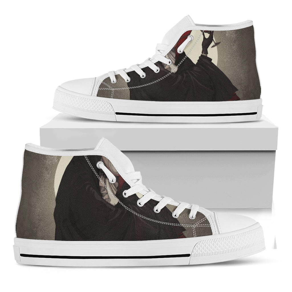 Count Dracula Print White High Top Shoes