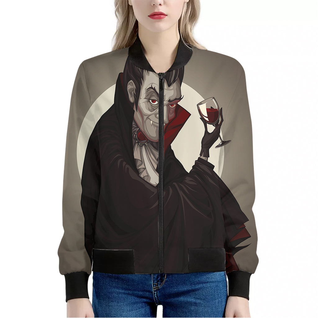 Count Dracula Print Women's Bomber Jacket