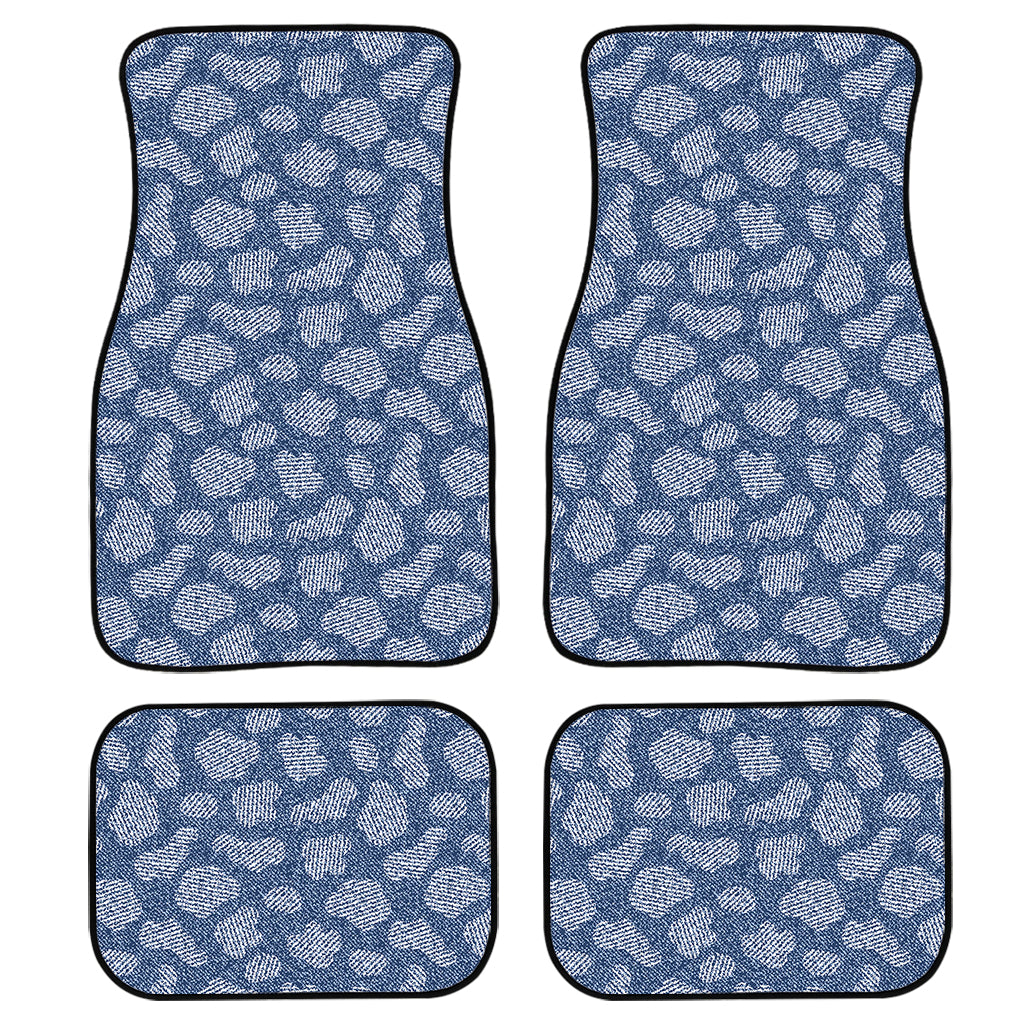 Cow Denim Jeans Pattern Print Front and Back Car Floor Mats