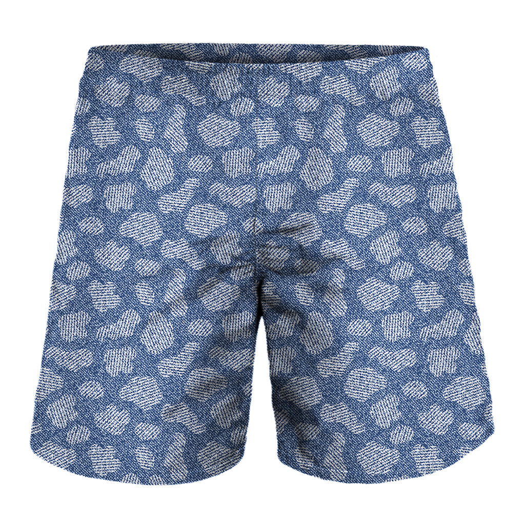 Cow Denim Jeans Pattern Print Men's Shorts