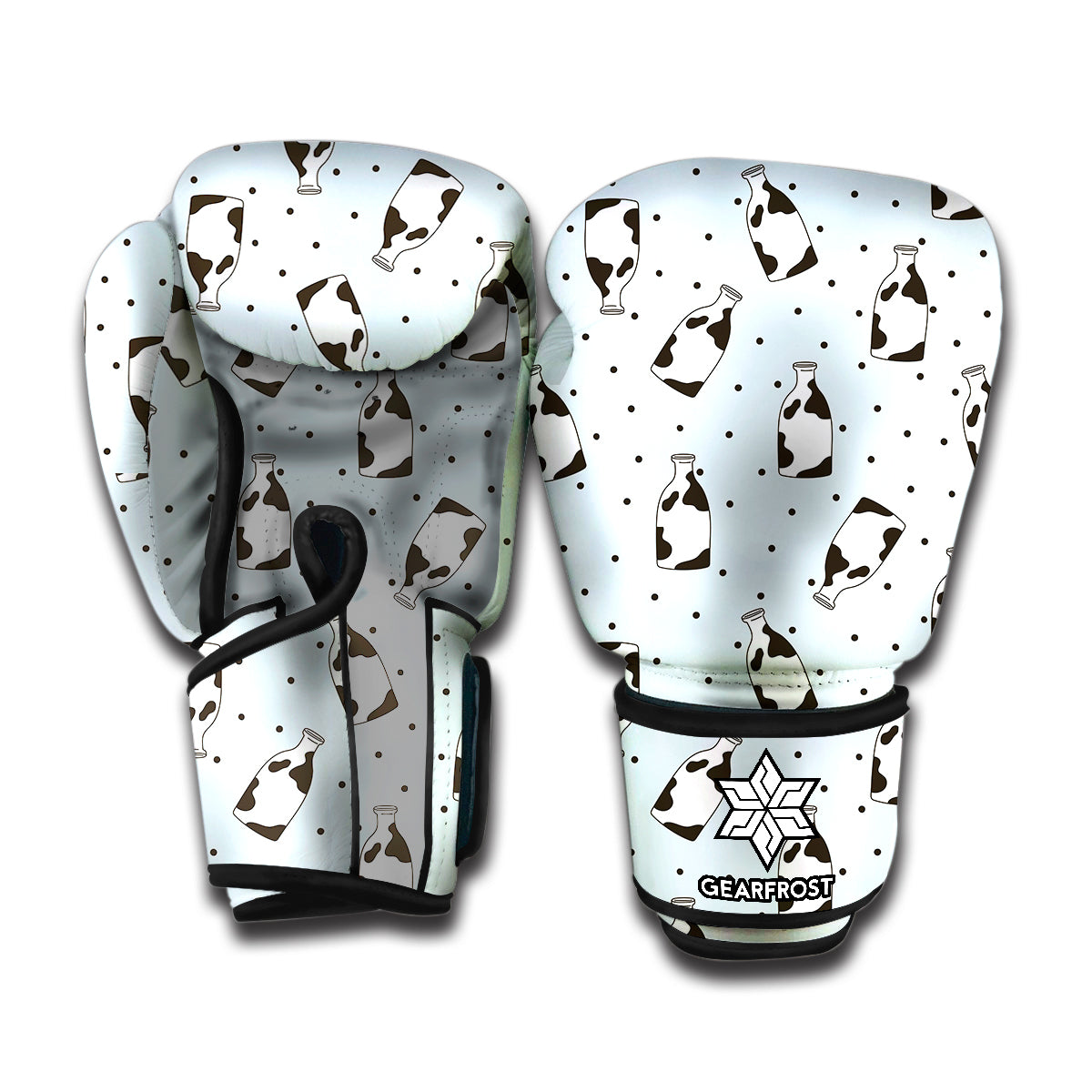 Cow Milk Bottle Pattern Print Boxing Gloves