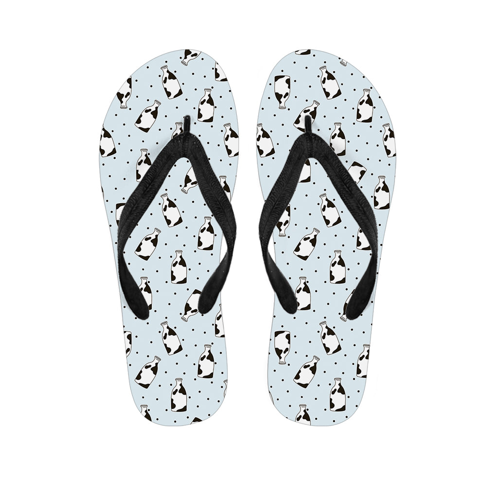 Cow Milk Bottle Pattern Print Flip Flops