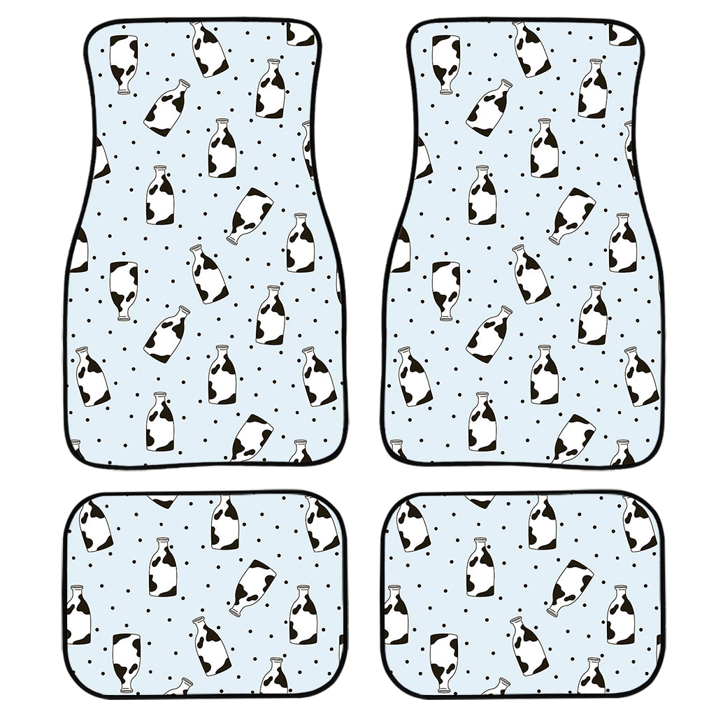 Cow Milk Bottle Pattern Print Front and Back Car Floor Mats