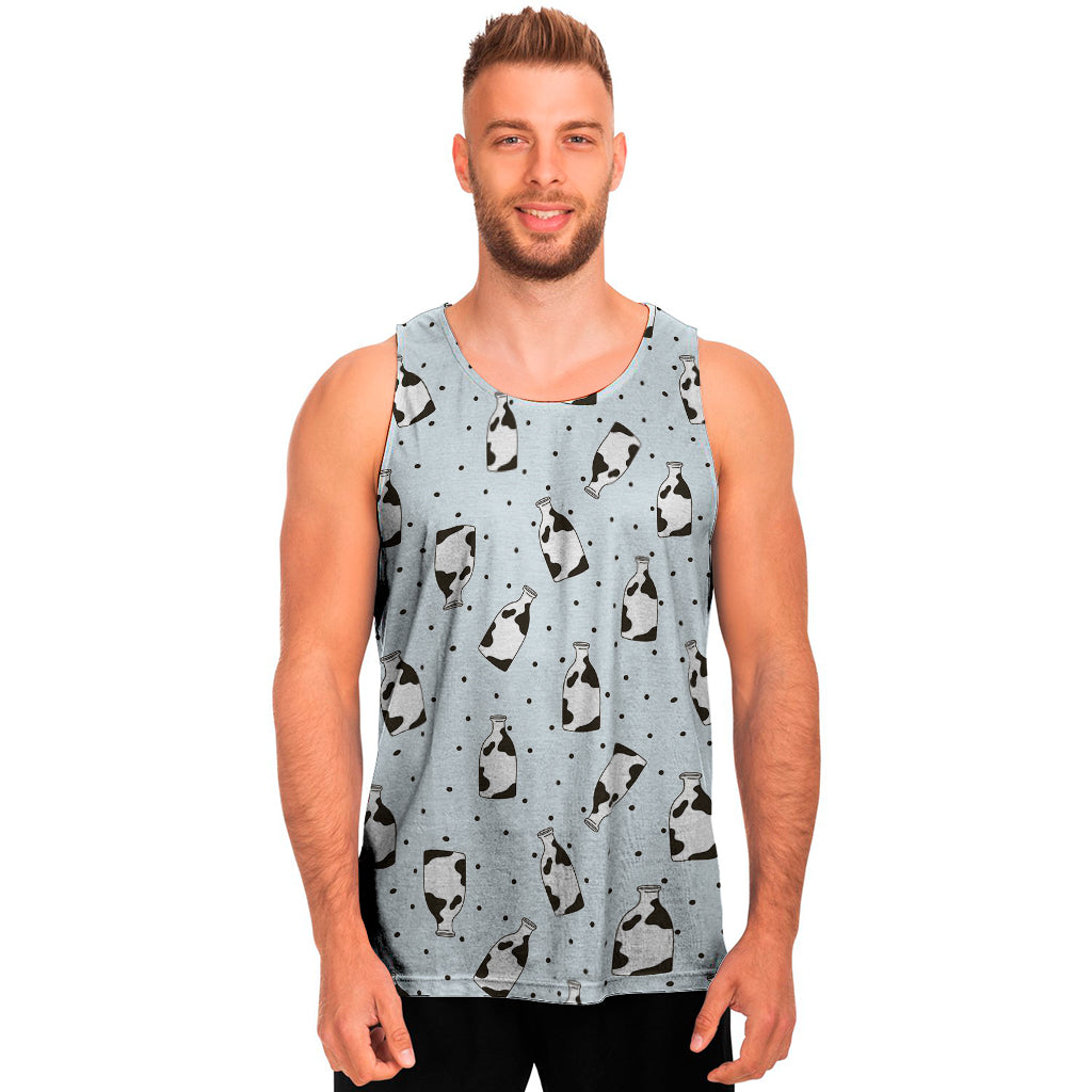 Cow Milk Bottle Pattern Print Men's Tank Top