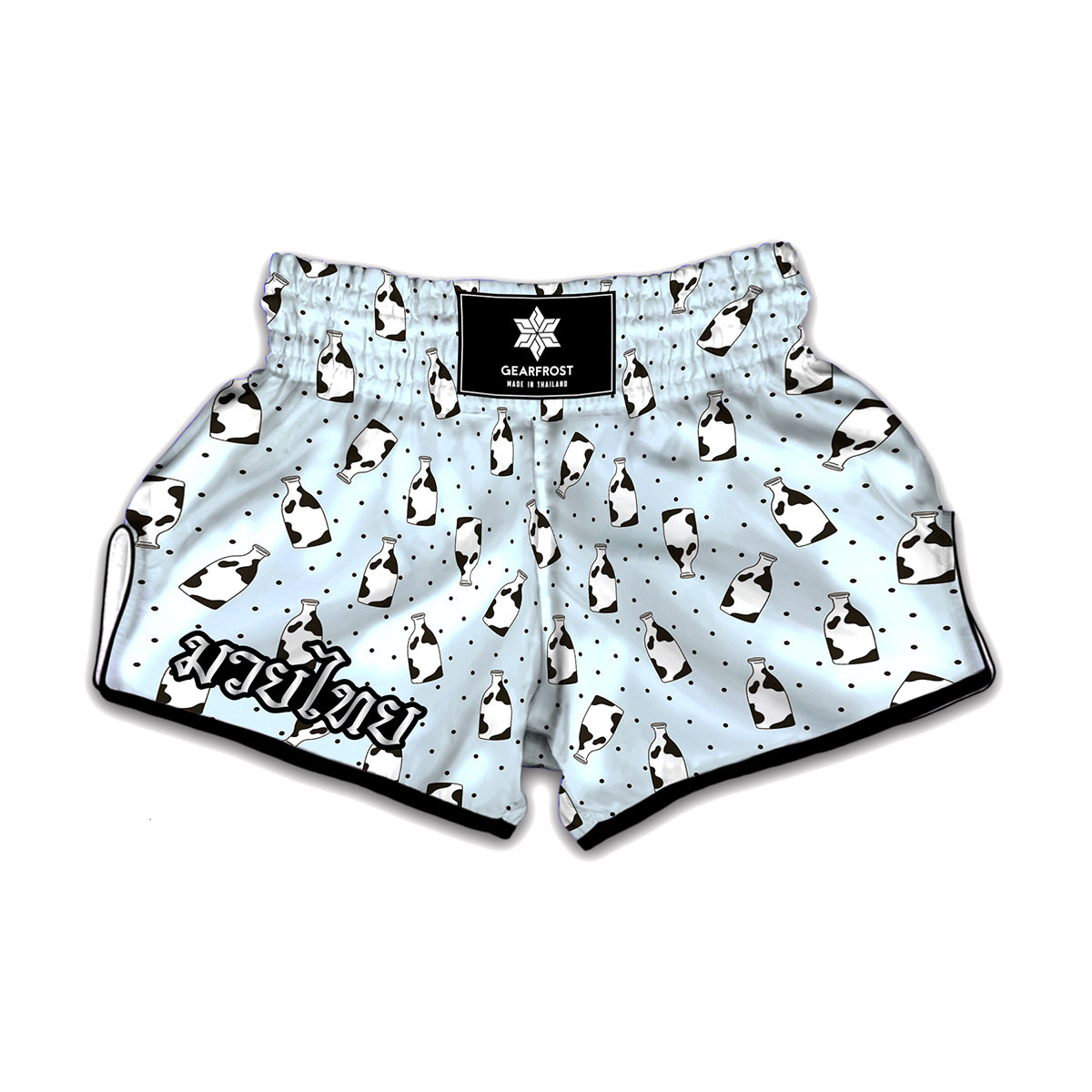 Cow Milk Bottle Pattern Print Muay Thai Boxing Shorts