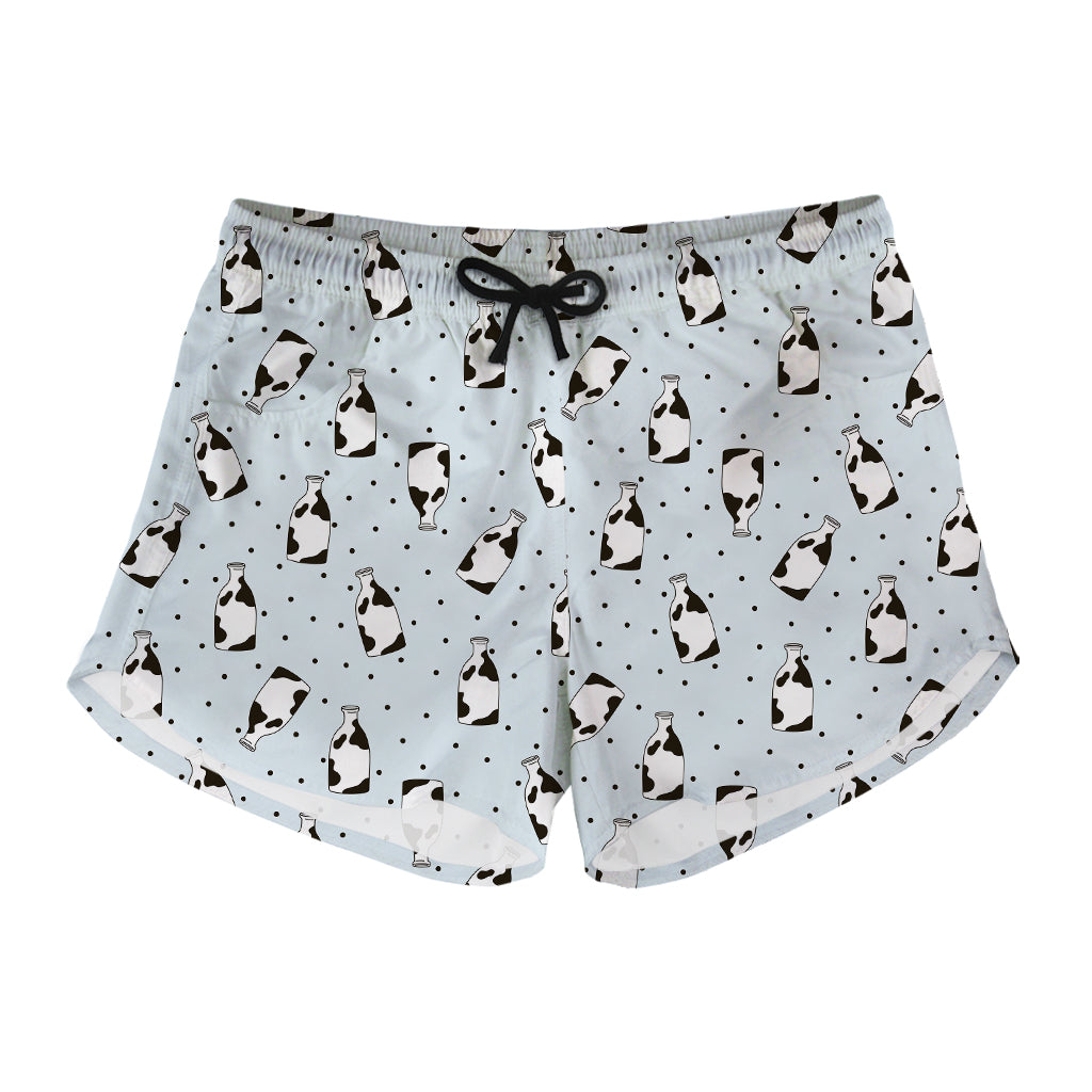 Cow Milk Bottle Pattern Print Women's Shorts