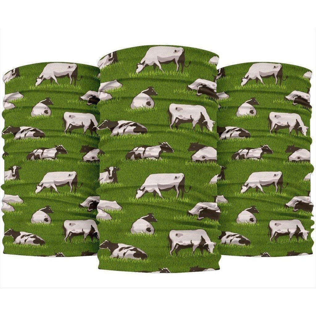 Cow On Green Grass Pattern Print 3-Pack Bandanas