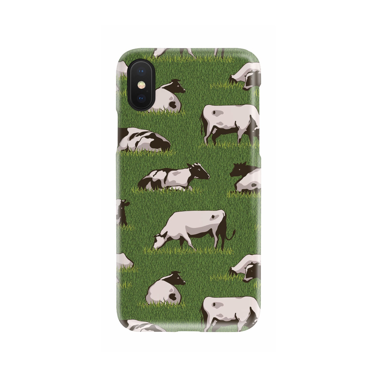 Cow On Green Grass Pattern Print Phone Case