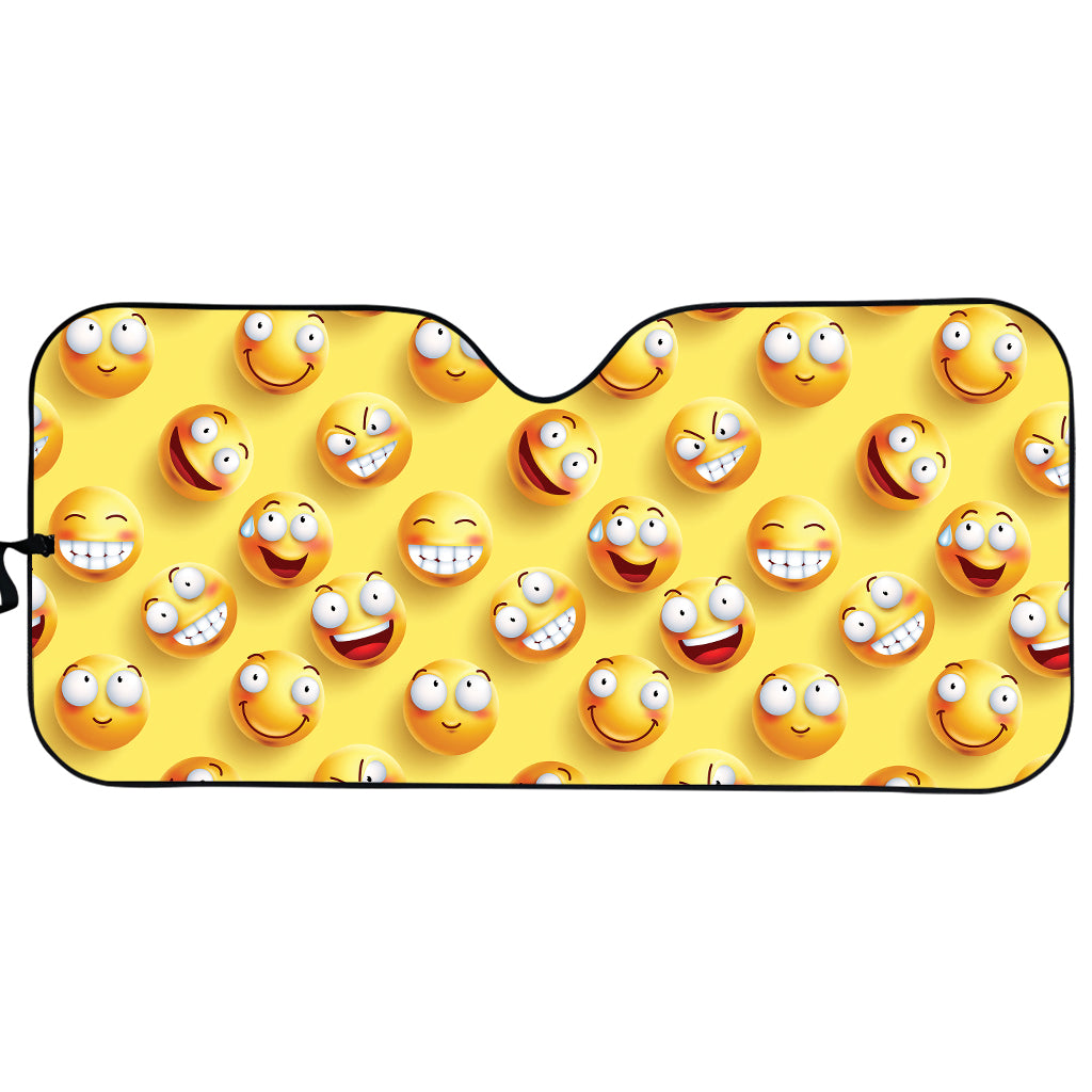 Crazy Emoji Pattern Print Car Sun Shade