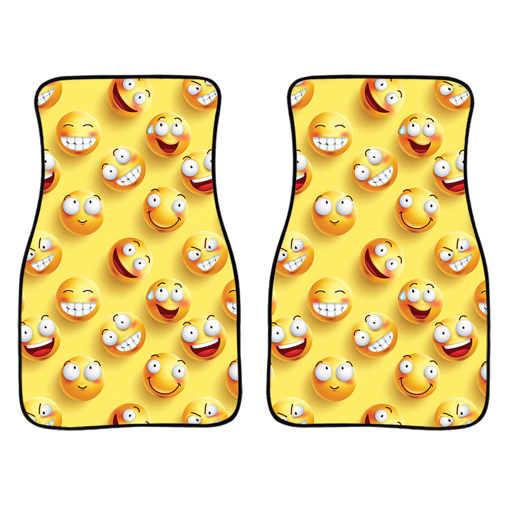 Crazy Emoji Pattern Print Front Car Floor Mats