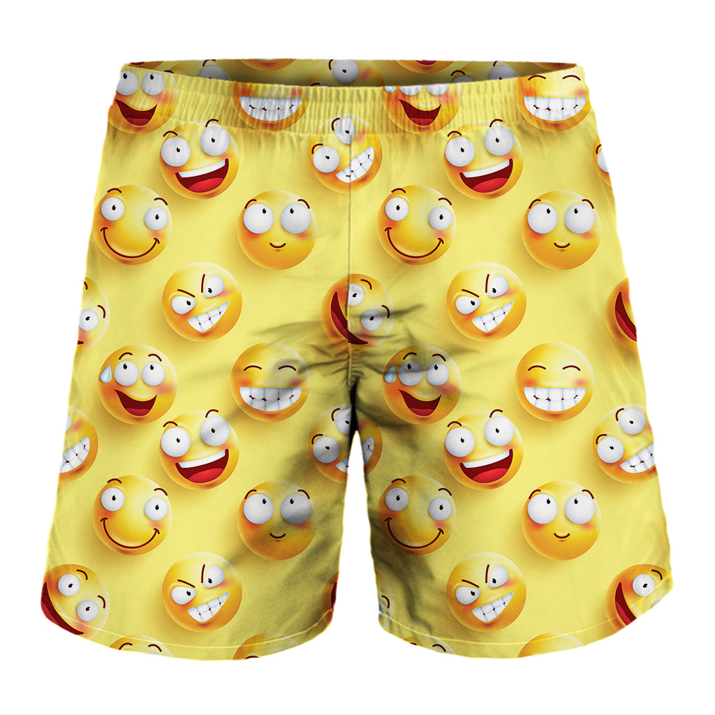 Crazy Emoji Pattern Print Men's Shorts