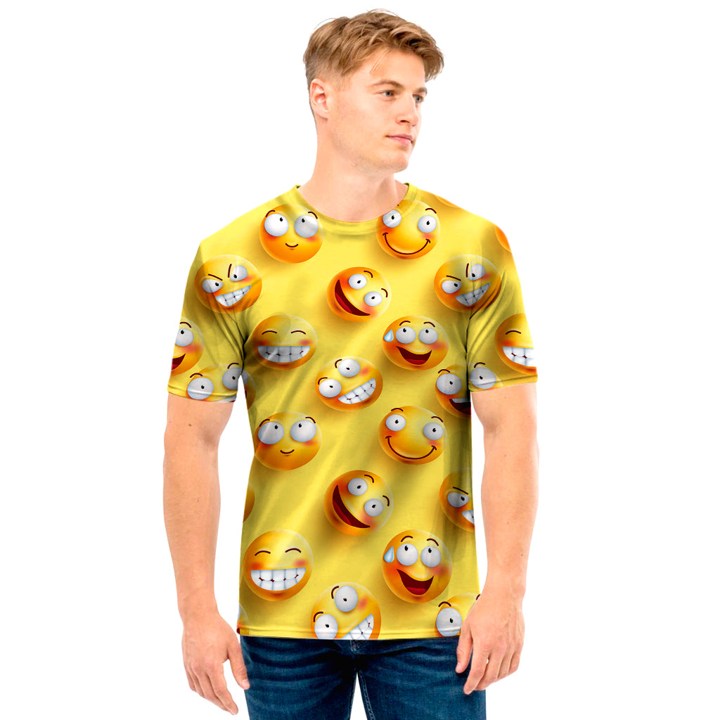 Crazy Emoji Pattern Print Men's T-Shirt