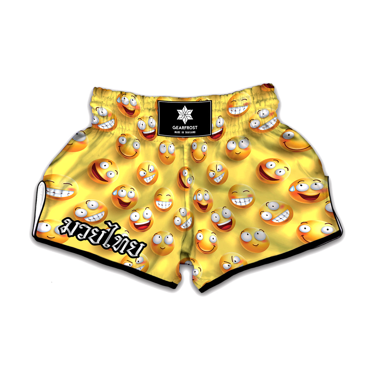 Crazy Emoji Pattern Print Muay Thai Boxing Shorts