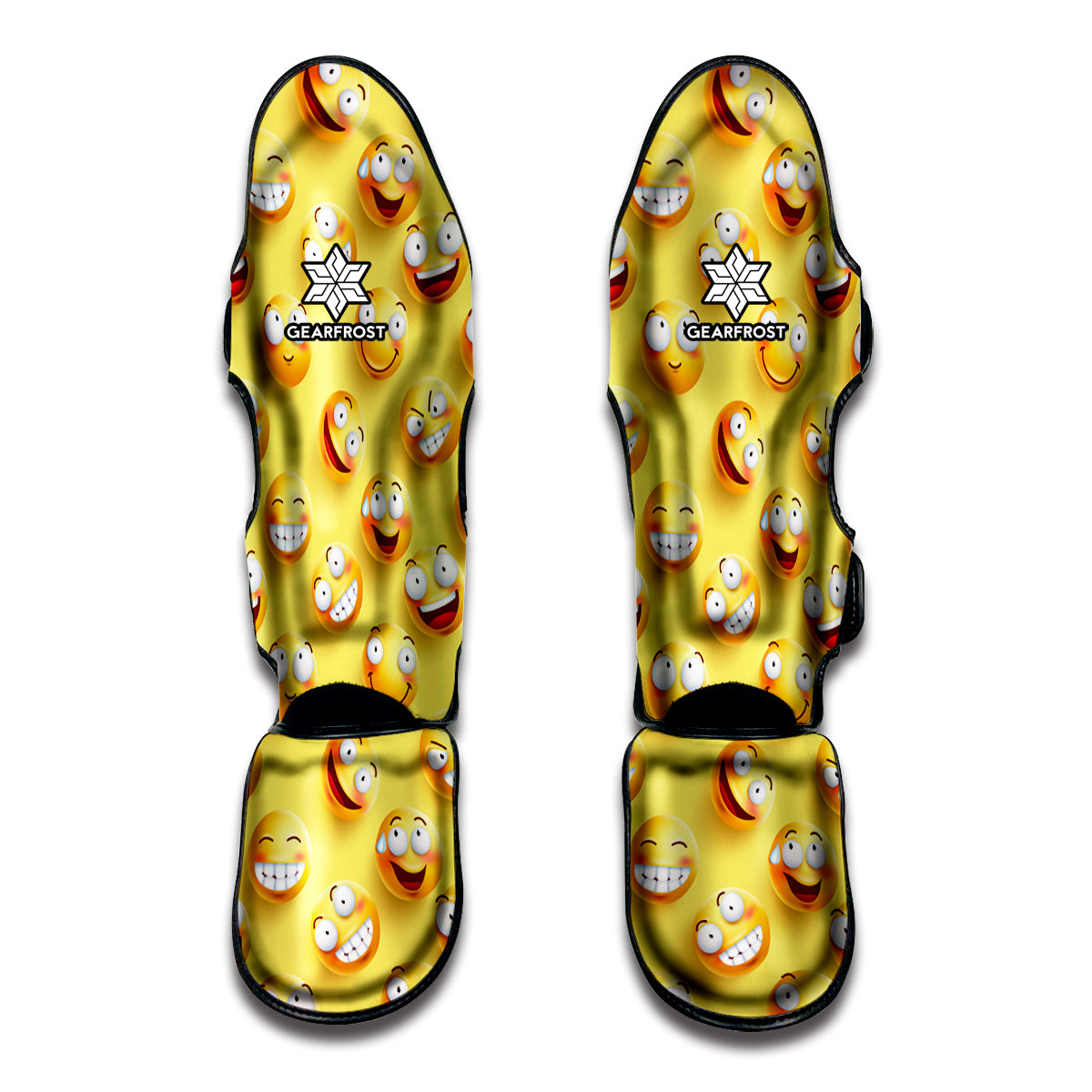 Crazy Emoji Pattern Print Muay Thai Shin Guards