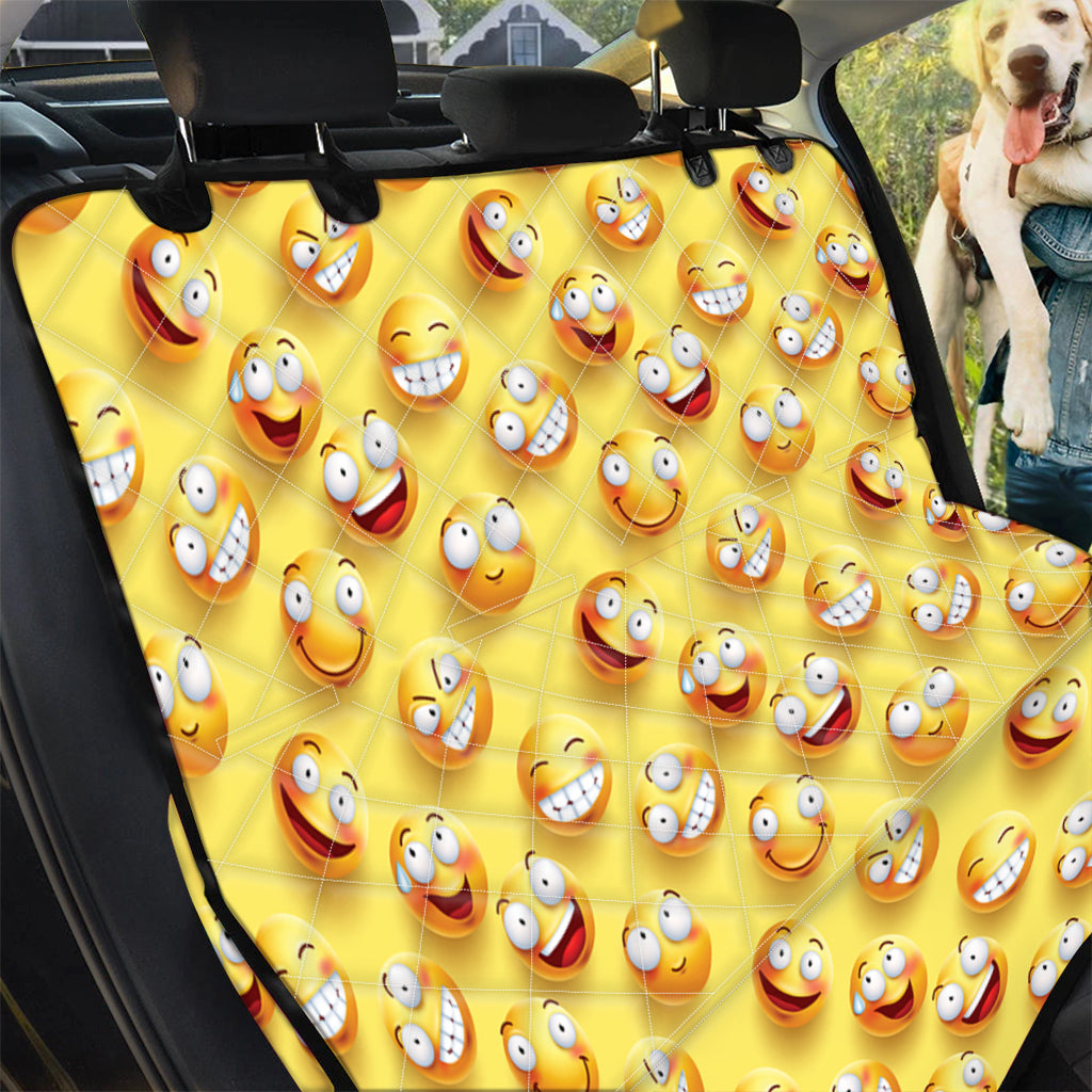 Crazy Emoji Pattern Print Pet Car Back Seat Cover