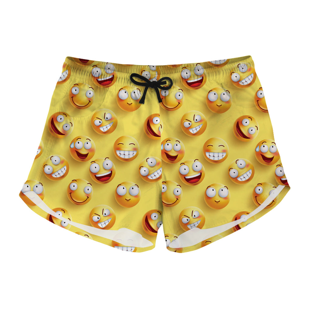 Crazy Emoji Pattern Print Women's Shorts