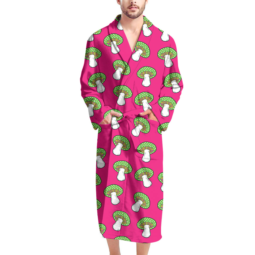 Crazy Mushroom Pattern Print Men's Bathrobe