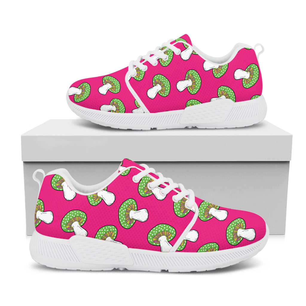 Crazy Mushroom Pattern Print White Athletic Shoes