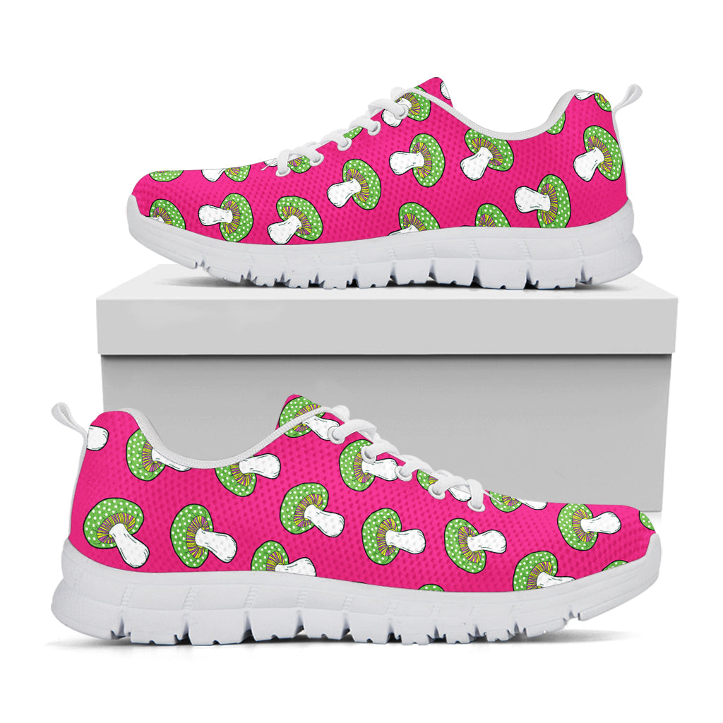 Crazy Mushroom Pattern Print White Sneakers