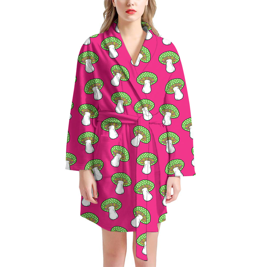 Crazy Mushroom Pattern Print Women's Bathrobe