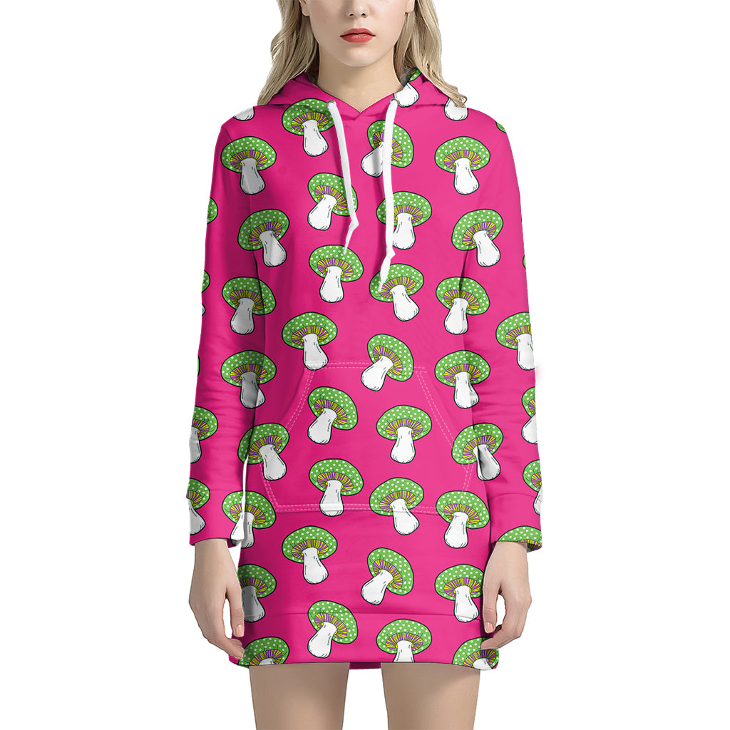 Crazy Mushroom Pattern Print Women's Pullover Hoodie Dress