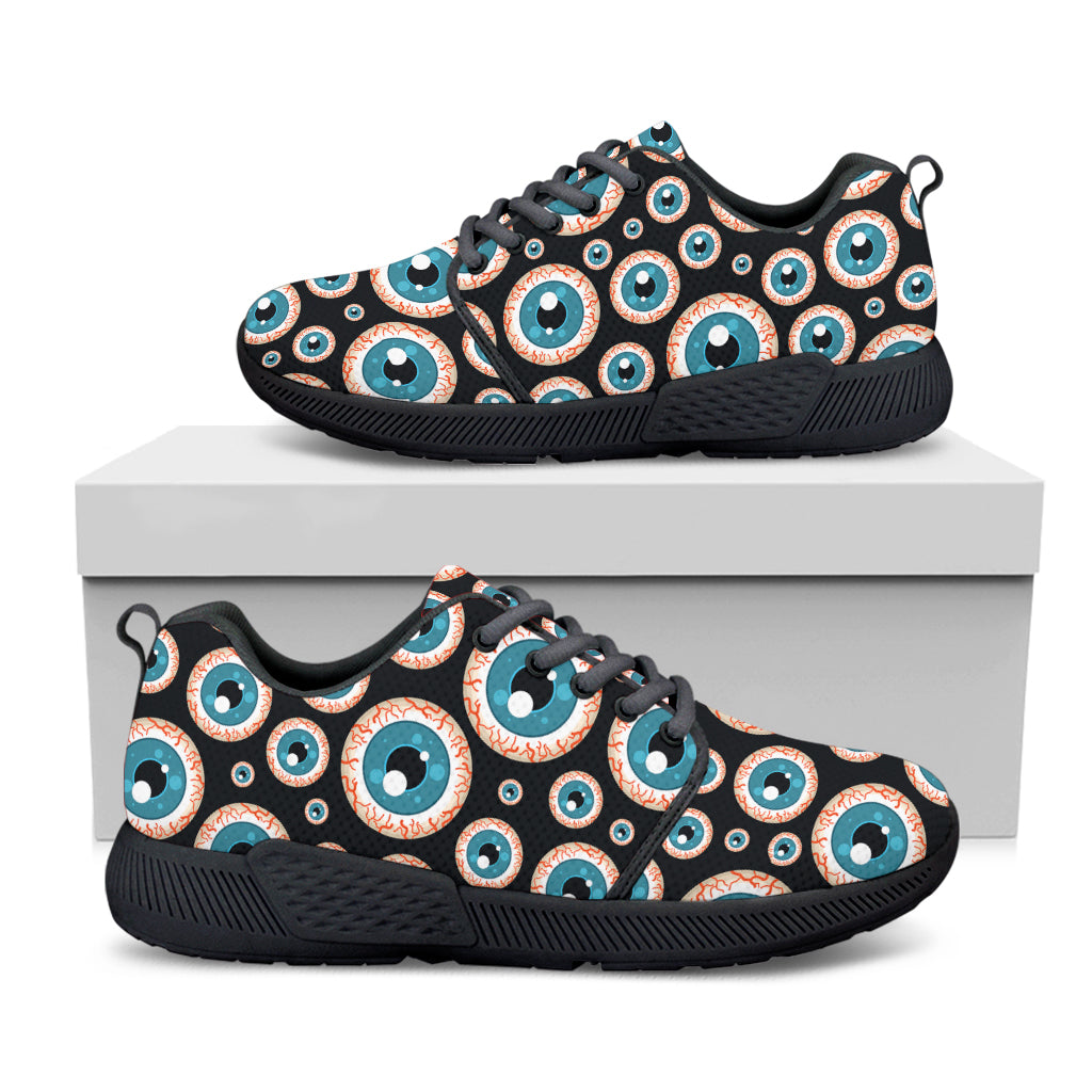 Creepy Eyeball Pattern Print Black Athletic Shoes