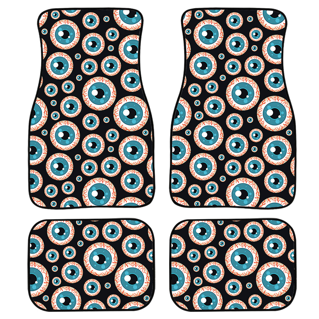 Creepy Eyeball Pattern Print Front and Back Car Floor Mats