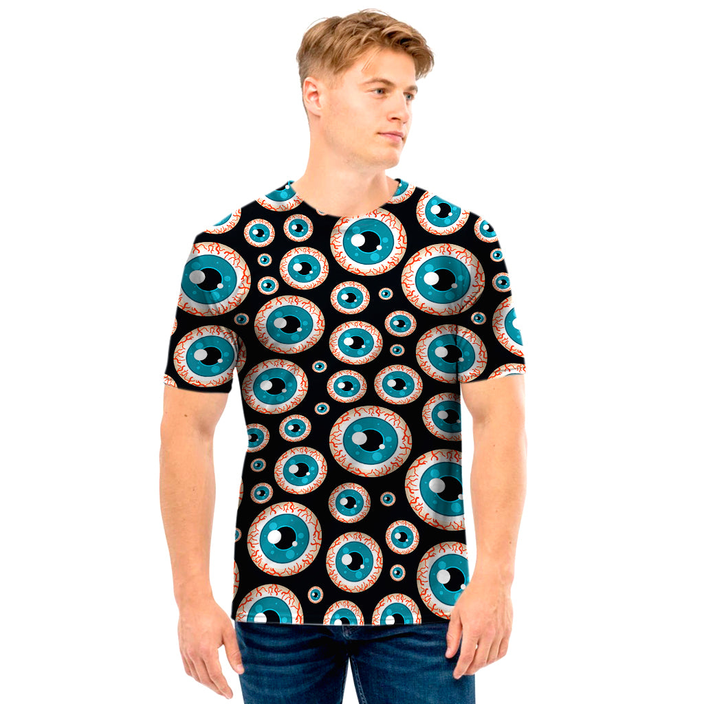 Creepy Eyeball Pattern Print Men's T-Shirt