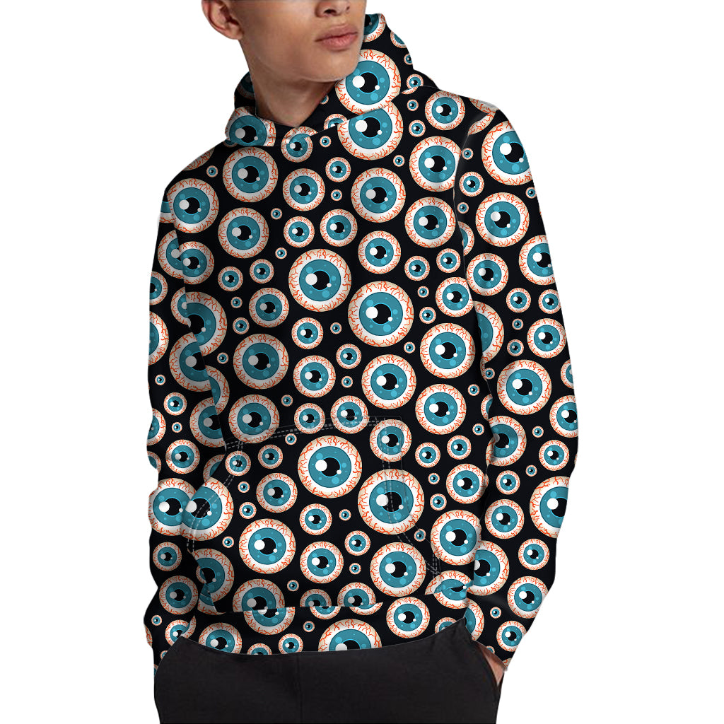 Creepy Eyeball Pattern Print Pullover Hoodie