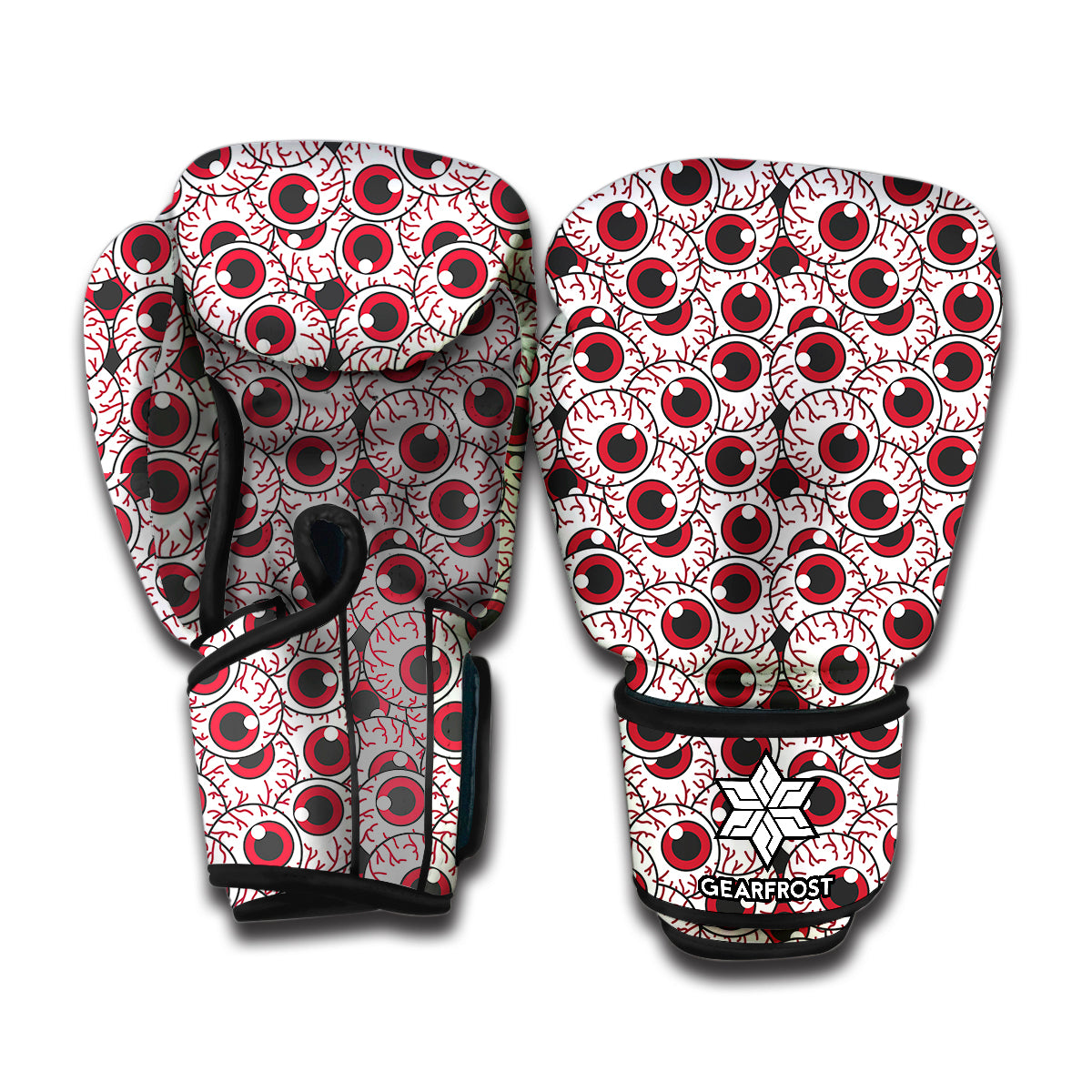 Creepy Red Eyeball Pattern Print Boxing Gloves