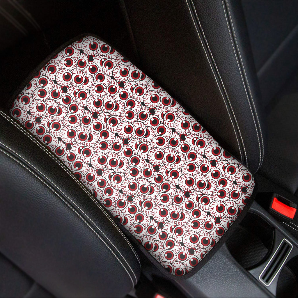 Creepy Red Eyeball Pattern Print Car Center Console Cover