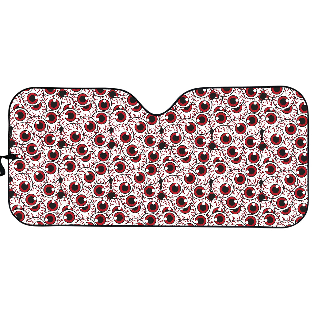 Creepy Red Eyeball Pattern Print Car Sun Shade