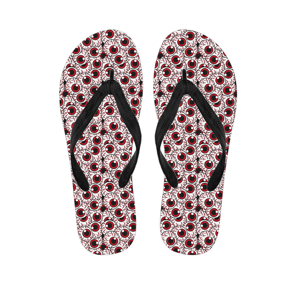 Creepy Red Eyeball Pattern Print Flip Flops