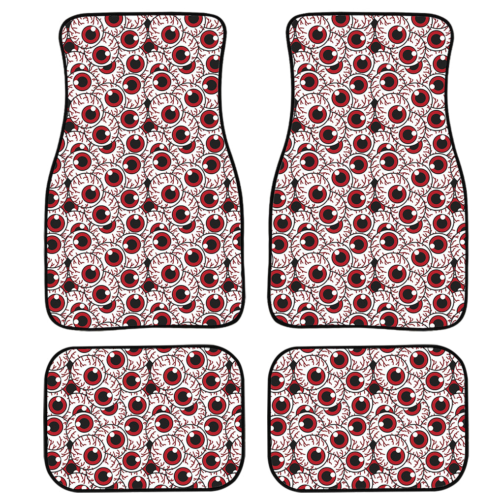 Creepy Red Eyeball Pattern Print Front and Back Car Floor Mats