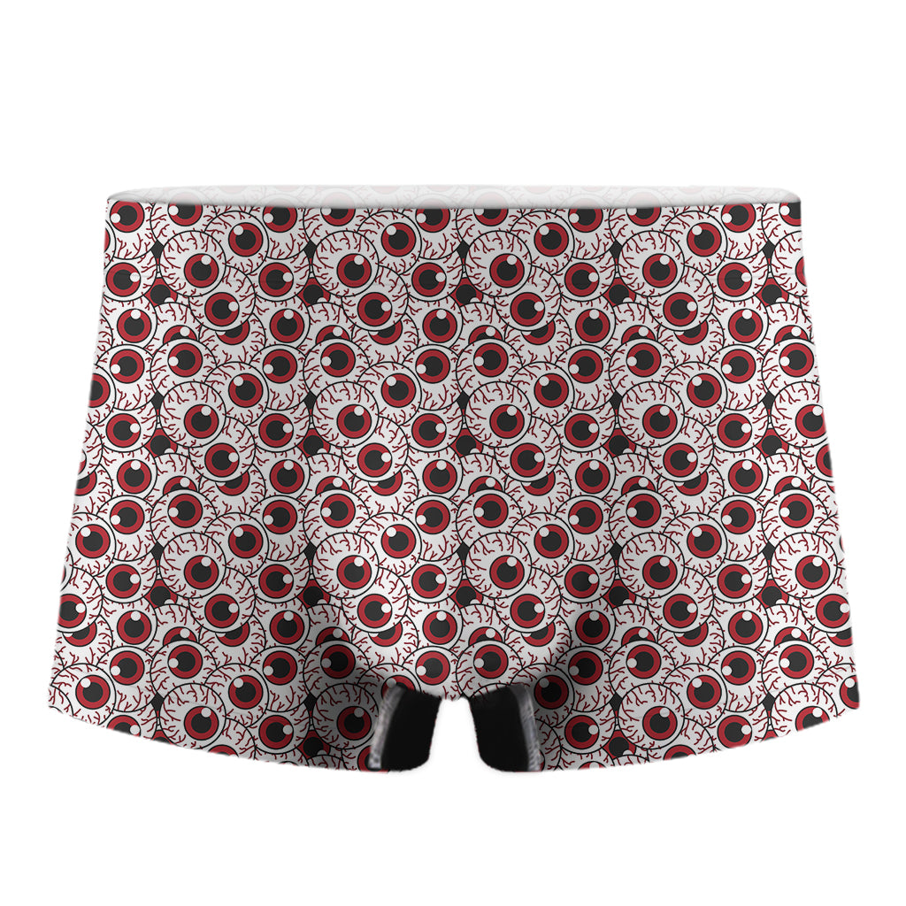 Creepy Red Eyeball Pattern Print Men's Boxer Briefs