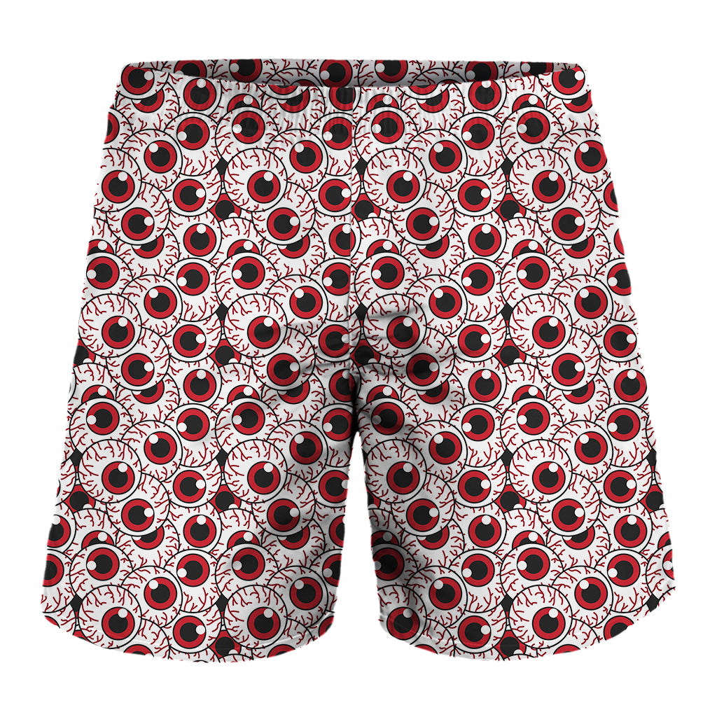 Creepy Red Eyeball Pattern Print Men's Shorts