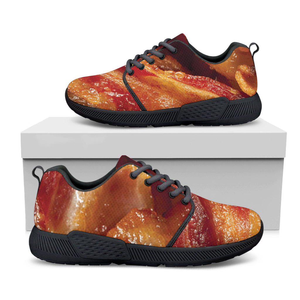 Crispy Bacon Print Black Athletic Shoes