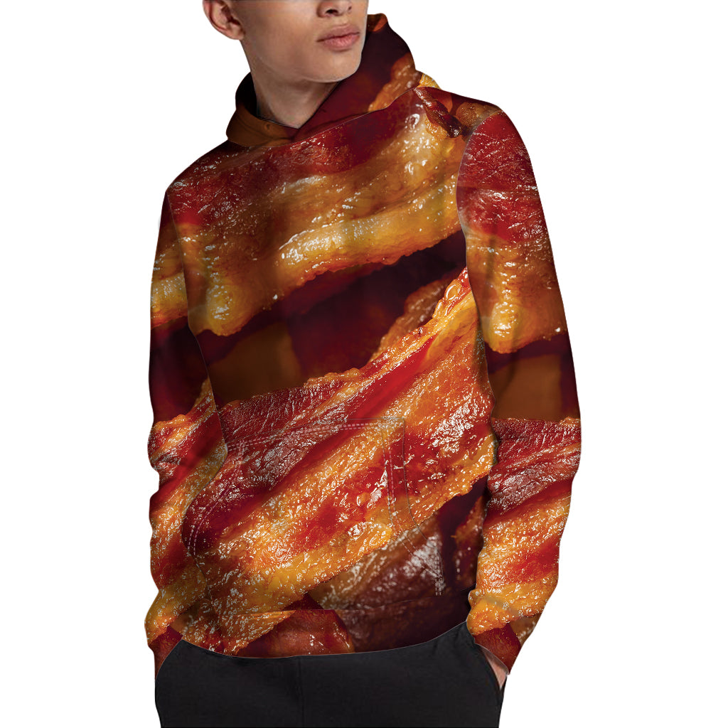 Crispy Bacon Print Pullover Hoodie