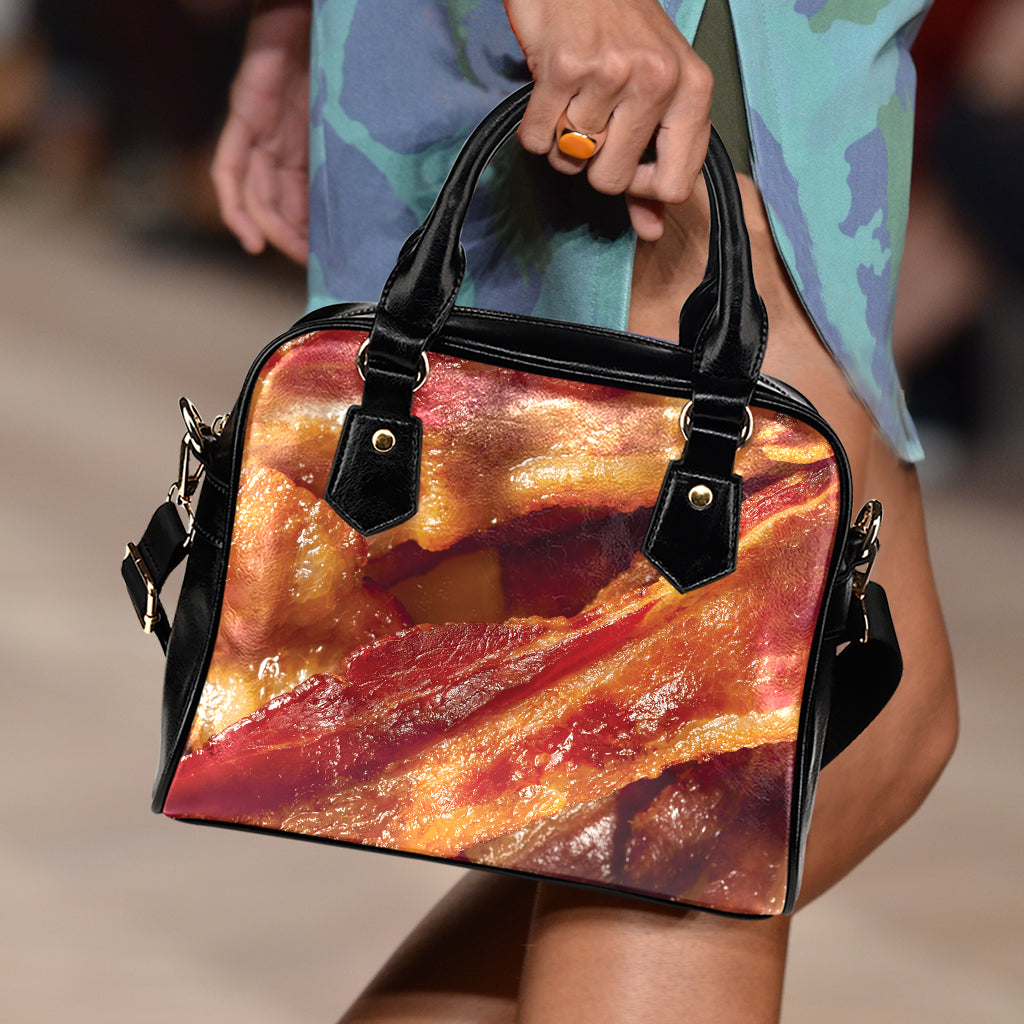 Crispy Bacon Print Shoulder Handbag