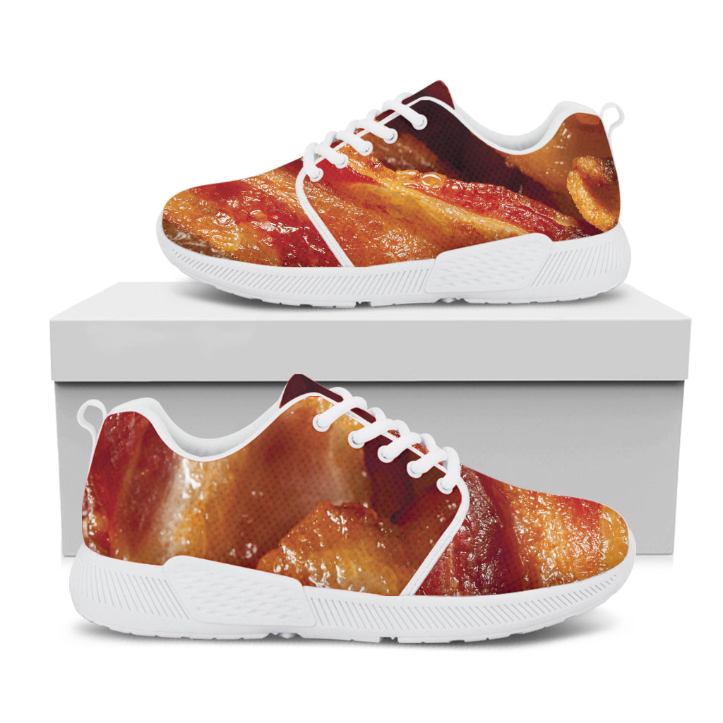 Crispy Bacon Print White Athletic Shoes