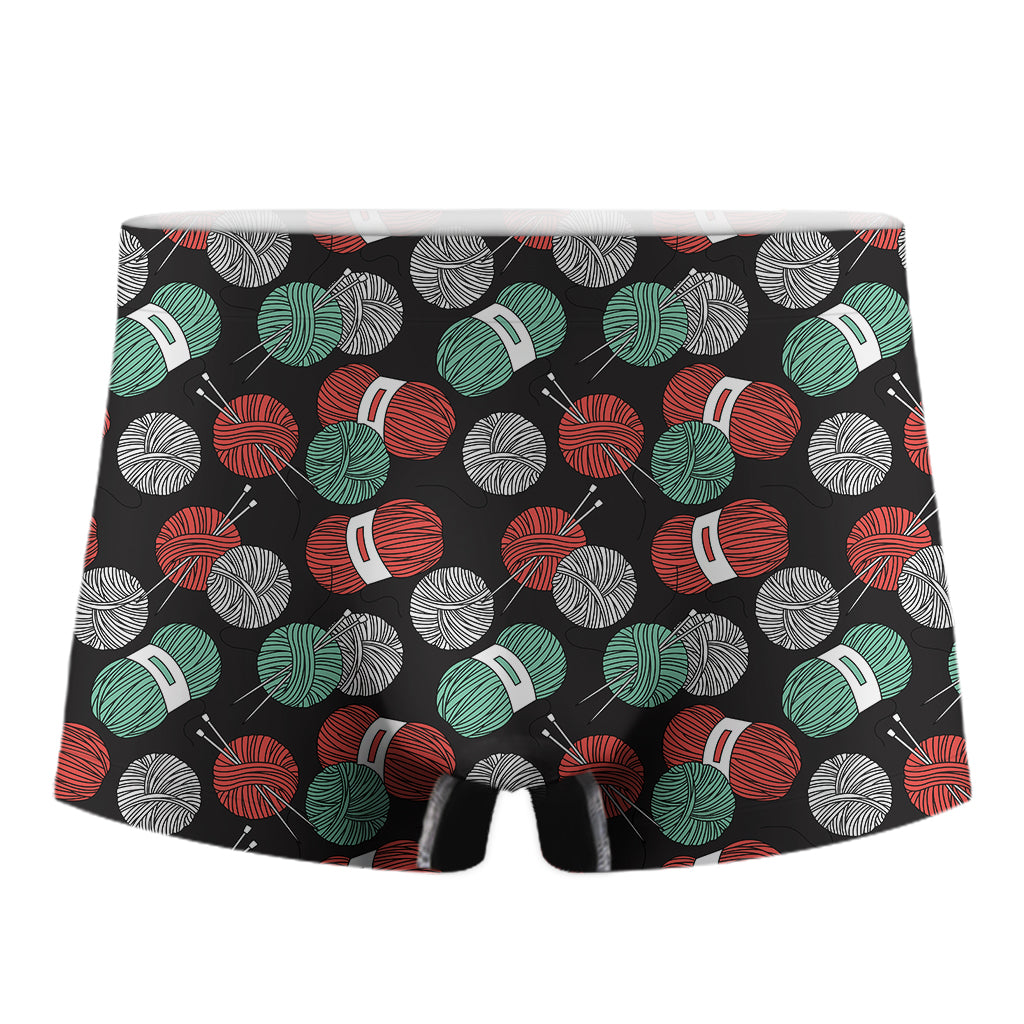 Crochet Yarn Pattern Print Men's Boxer Briefs