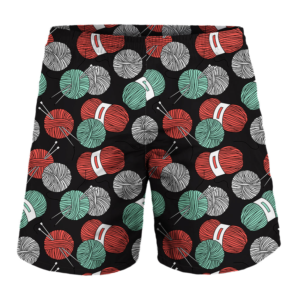 Crochet Yarn Pattern Print Men's Shorts