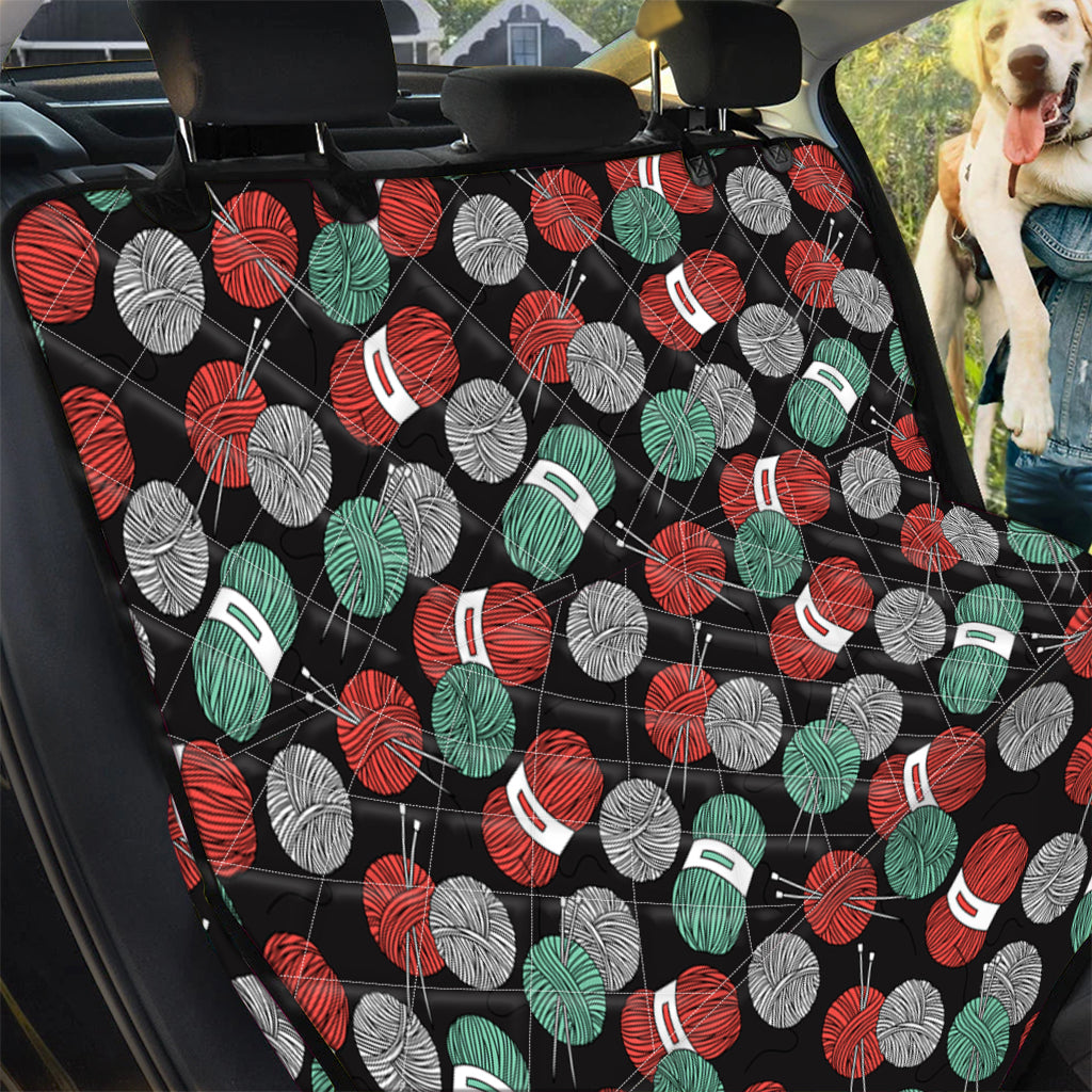 Crochet Yarn Pattern Print Pet Car Back Seat Cover