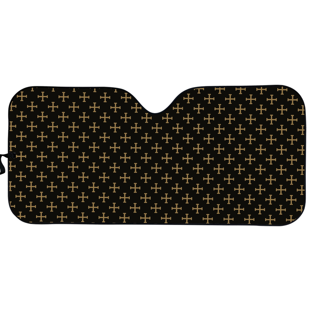 Cross Orthodox Pattern Print Car Sun Shade