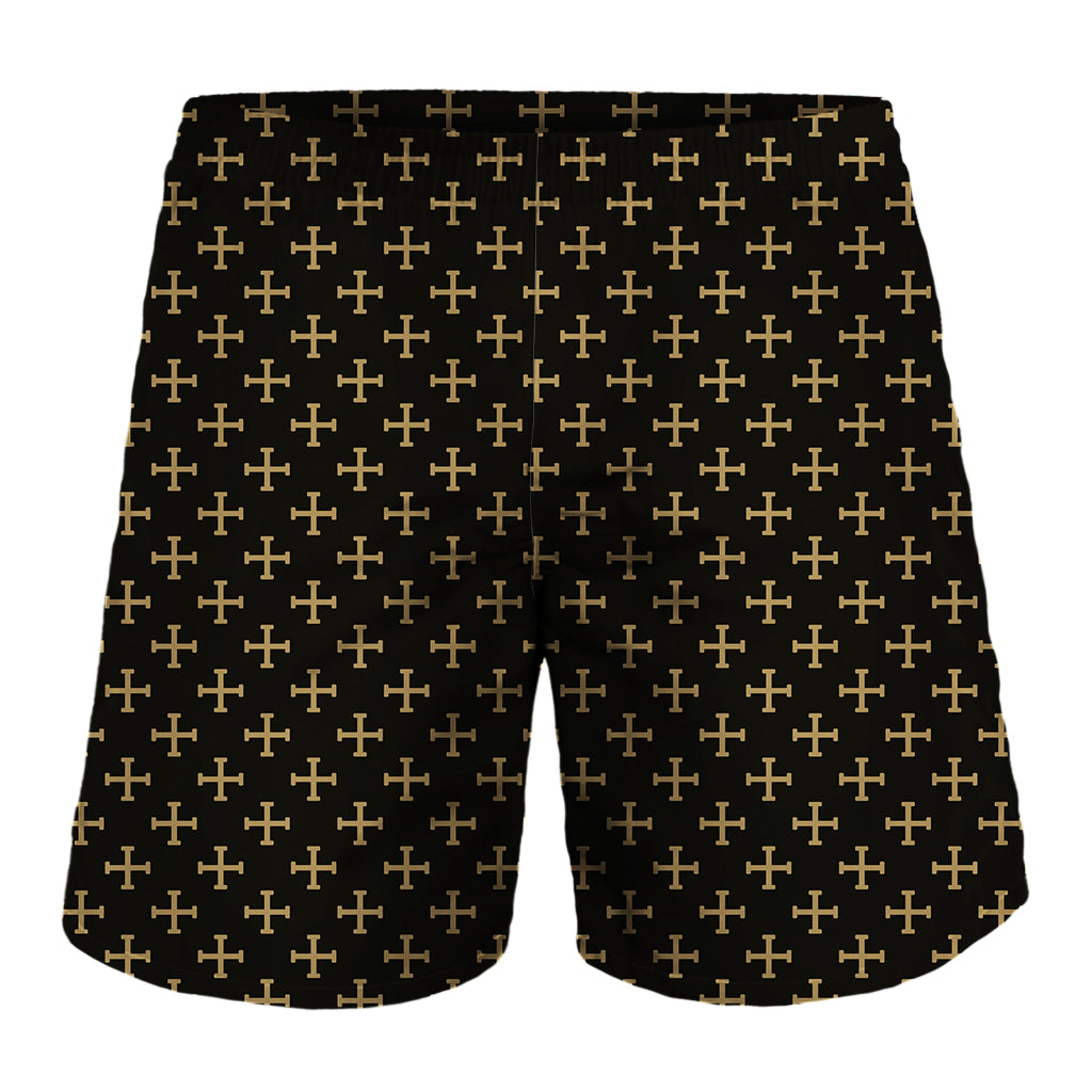 Cross Orthodox Pattern Print Men's Shorts