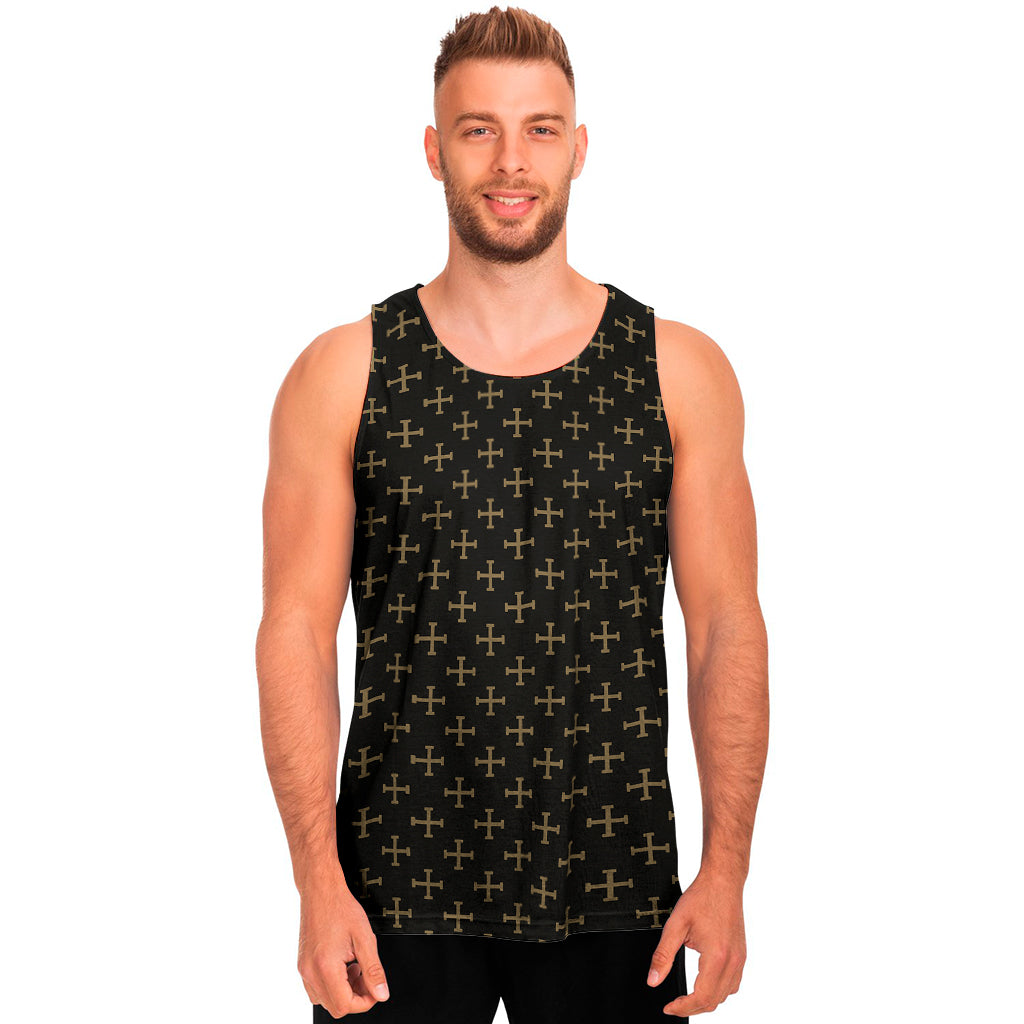 Cross Orthodox Pattern Print Men's Tank Top