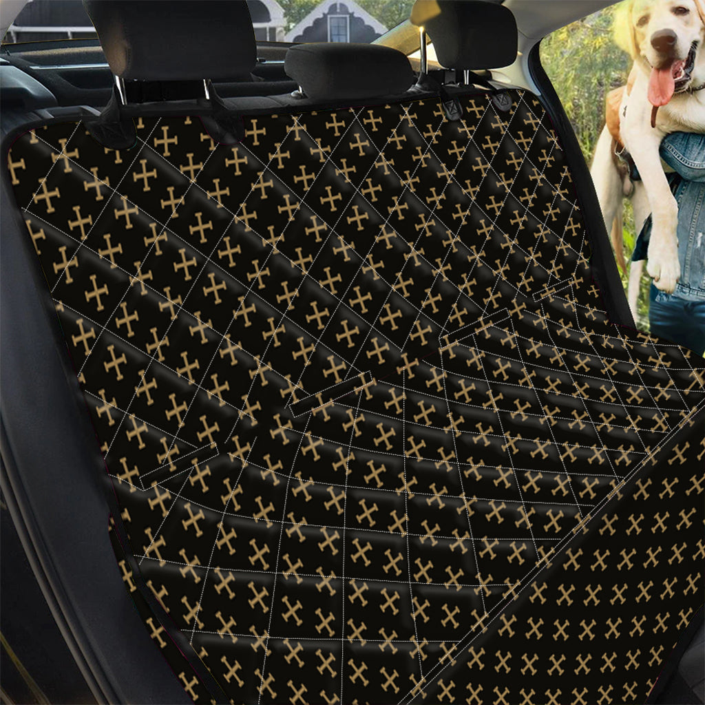 Cross Orthodox Pattern Print Pet Car Back Seat Cover